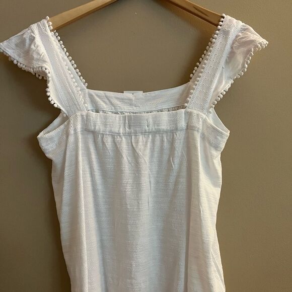 😊3/$30 NWT Style & Co. Womens Eyelet & Picot Square Neck Tank Top White Sz S - Picture 7 of 13
